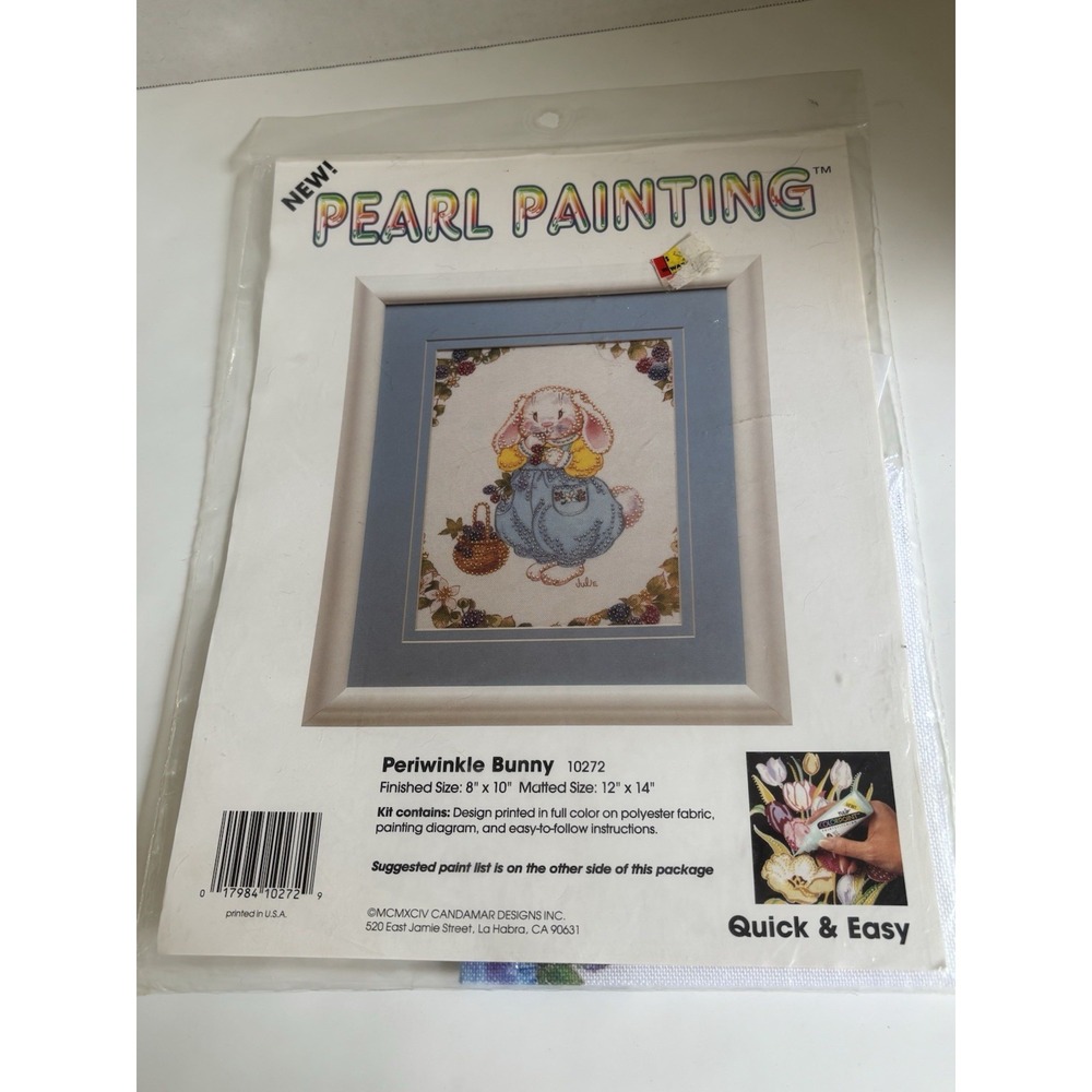 DIY Pearl Painting Art Craft Kit Periwinkle Bunny 8x10 New Unfinished